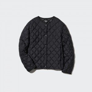 Uniqlo Warm Padded Quilted Jacket Jackor Dam Svarta | OHCWG-3049