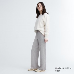 Uniqlo Washable Knit Ribbed Trousers Jumpers Dam Grå | EWVYB-2013