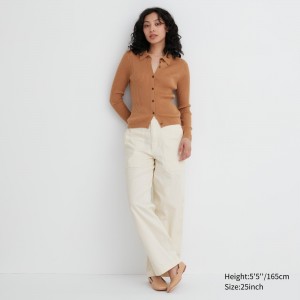 Uniqlo Wide Leg Baker Trousers Blast Dam Vita | QVBGF-0726