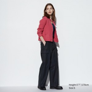 Uniqlo Wide Straight Leg Cargo Trousers Blast Dam Mörkgrå | LEZVT-1653